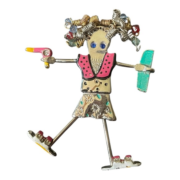 GANZ Jewelry - Vintage Carrette Ltd. by Ganz “They’re Brats” Brooch – Movable Parts